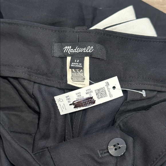 Madewell women’s The Signature Trouser Pant black w/ white side stripe Sz 12 NWT - Picture 6 of 9